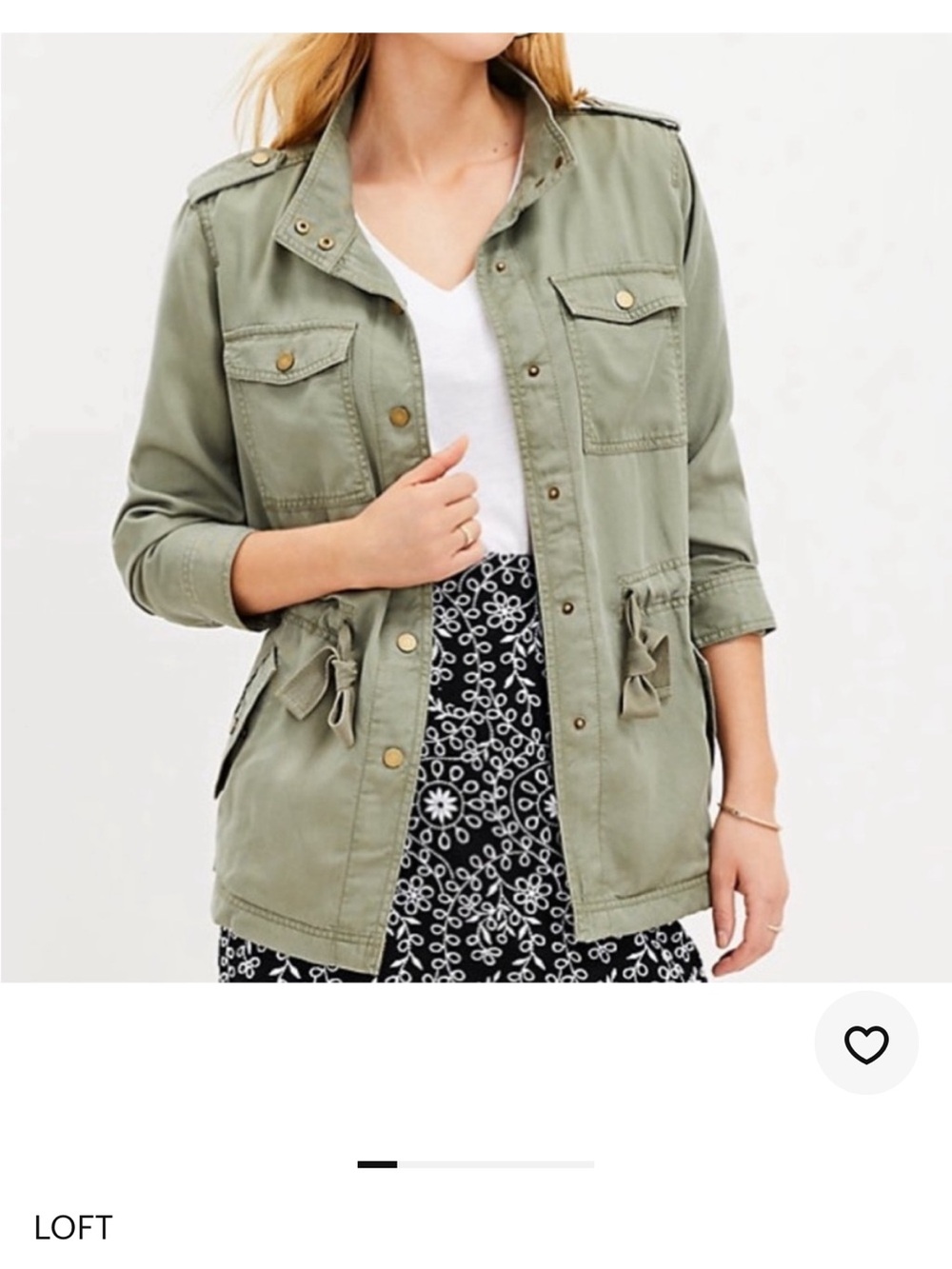 LOFT Olive Green Light Weight Utility jacket - XS